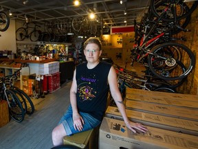 Andrea Smith of Flat Fix bike shop in East Vancouver, which is closing because of the lack of affordable housing for employees.