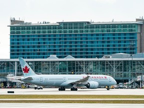 File photo of an Air Canada plane arriving at YVR.