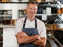 Chef Kristian Eligh at Marilena Cafe and Raw Bar on Douglas Street in Victoria.