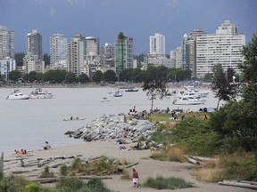 File photo of Kits Point during one of the fireworks nights in July. The beach at the point had elevated E. coli levels in recent measurements.