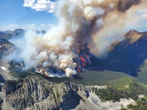 The Texas Creek wildfire, is shown in this handout image provided by BC Wildfire, located approximately 27 kilometres south of Lillooet. British Columbia's emergency minister says 75 more soldiers are expected to be deployed to help firefighters battle the nearly 400 active wildfires in the province.