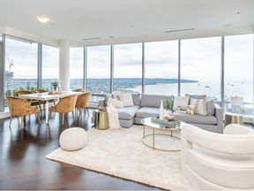 Unit 5704 at 1128 West Georgia Street, in downtown Vancouver, was listed for $4,888,000 and sold for $4,350,000.