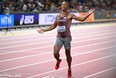 London's Damian Warner celebrates as he crosses the line to secure his silver medal after completing the men's decathlon 1500 metres at the World Athletics Championships in Budapest, Hungary, on Saturday, Aug. 26, 2023. (Photo by Kirill KUDRYAVTSEV / AFP)