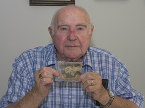 Former Springhill miner Harold Brine poses in his home near Fredericton in an October 2018 handout photo.