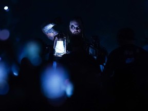 Bray Wyatt enters the arena to fight in the pitch black event during the WWE Royal Rumble at the Alamodome on Jan. 28, 2023 in San Antonio, Texas.