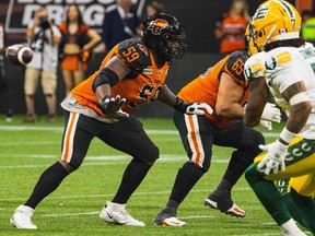 BC Lions offensive lineman Kent Perkins.