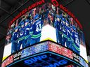 A new scoreboard has been installed at Rogers Arena. Aug. 24, 2023. Photo: Canucks
