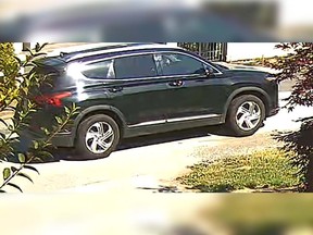 A black 2021 Hyundai Santa Fe was seen parked on the west side of the 8100-block Minler Road in the hours leading to the shooting, said police.