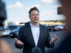 Elon Musk visits Germany in 2020.