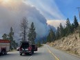 The front line as Wilson's Landing firefighters battled the McDougall Creek blaze north of Kelowna.