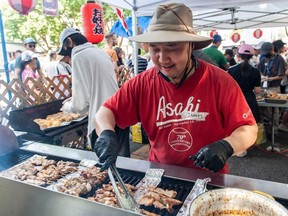 Hundreds take part in the Powell Street Festival at Oppenheimer Park in Vancouver Aug. 5, 2023. The event celebrates Japanese Canadian culture with food and entertainment.