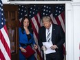 Former president Donald Trump with Brooke Rollins, president and CEO of the America First Policy Institute, on July 7, 2021, in Bedminster, N.J. MUST CREDIT: Washington Post photo by Jabin Botsford.