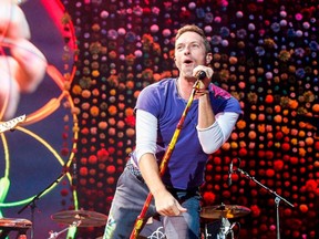 Coldplay singer Chris Martin performs at The Stade de France Arena in Saint Denis on the outskirts of Paris in this photo from 2017.