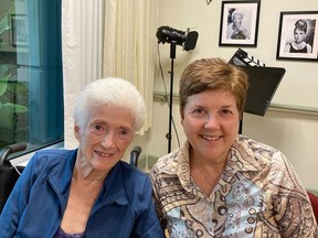 Clarice Parkin, 92, and her daughter, Linda Bonenfant, in Parkin's long-term care home, the Lynn Valley Care Centre in North Vancouver.