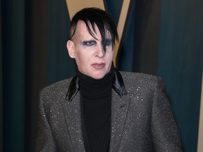 Marilyn Manson is pictured at the Vanity Fair Oscar Party in 2020.