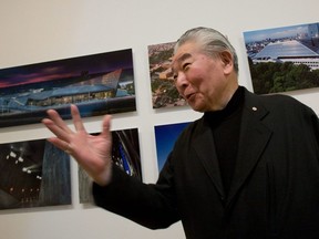 Governor General's Awards in Visual and Media Arts winner Raymond Moriyama speaks about his architectural works at the National Gallery of Canada, in Ottawa, Tuesday, March 24, 2009.