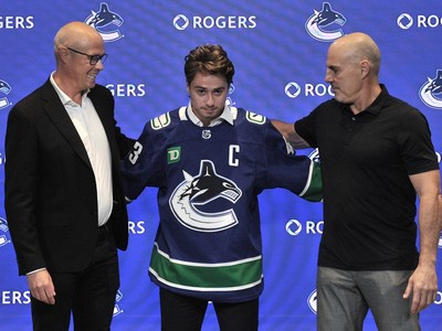 The Vancouver Canucks name Quinn Hughes as the 15th captain in team  history.