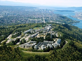 The main campus of Simon Fraser University, set atop Burnaby Mountain.
