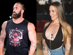 WWE star Tyler Reks, left, before transitioning to Gabbi Tuft, right, in images posted to her Instagram account.