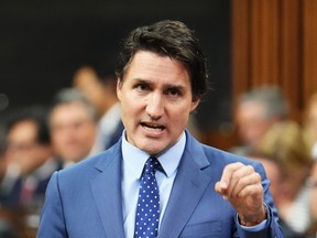 Prime Minister Justin Trudeau during Question Period in the House of Commons on Sept. 27.