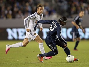 LA Galaxy's David Beckham tracks down Vancouver Whitecaps Darren Mattocks