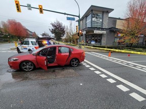 Coquitlam RCMP say a driver ignored police tape and drove through a fatal collision site.