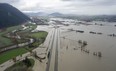Highway 1 is pictured during a flyover of the flood damage in Abbotsford on Nov. 23, 2021.