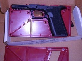 Firearm seized during CFSEU investigation into ghost guns.