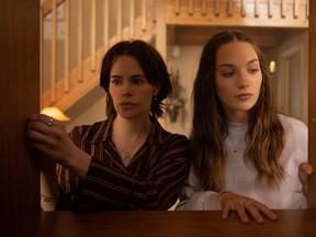 Emily Hampshire (l) and Maddie Ziegler are seen here in a scene from the film Fitting In. Directed by Molly McGlynn the film was named Best Canadian Film at the 2023 Vancouver International Film Festival.