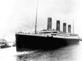 FILE - The Titanic leaves Southampton, England, April 10, 1912, on her maiden voyage. The company that owns the salvage rights to the Titanic shipwreck has cancelled plans to retrieve more artifacts from the site because the leader of the upcoming expedition died in the Titan submersible implosion, according to documents filed in a U.S. District Court on Wednesday, Oct. 11, 2023. (AP Photo/File)