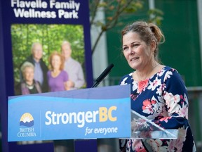 B.C. Women's Hospital COO Cheryl Davies takes part in Wednesday's announcement of a pilot project to help pregnant women who have substance abuse issues.