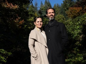 Genevieve Noel and husband T. McGinnis Cocivera near their home in North Vancouver. The pair are founders of the firm Mindful Architecture which design buildings that intertwine with nature.