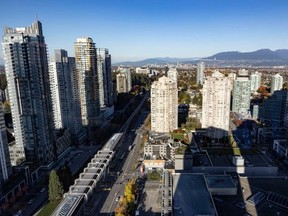 High-rise residential towers in the Metrotown area of Burnaby on Friday, October 27, 2023. Metro Vancouver board members met Friday and approved o the proposal to increase development charges.