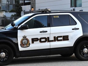 File photo of a West Vancouver Police vehicle at a crime scene.