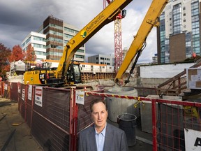 Tony Letvinchuk at a building under construction at Birch and West Broadway in Vancouver. Recently released figures from Altus Group shows a steep decline in the volume of sales of residential land in Greater Vancouver.