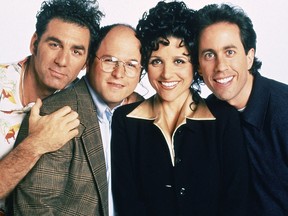 Seinfeld stars L-R: Michael Richards, Jason Alexander, Julia Louis-Dreyfus and Jerry Seinfeld.