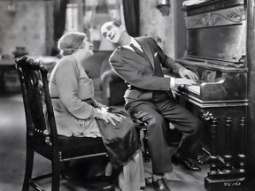 1927: Jack Robin (Al Jolson) sings 'Blue Skies' to his mother (Eugenie Besserer) in The Jazz Singer.