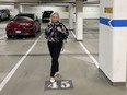 Whistler luxury property realtor Shauna O'Callaghan stands in Stall 45, a parking space that recently sold for $195,000.