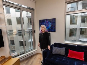 Debra Sheets in one of her units in the Janion building in Victoria on Oct. 17. She bought units to serve as a retirement investment and now is shocked to see the province's plans concerning short-term rentals.
