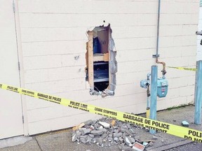 A hole was knocked into the side of the building. VIA JEFF ROSS