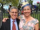 Former Vancouver Sun sportswriter Wendy Long and her husband Steve Nemetz at the Melbourne Cup.