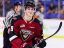 Vancouver Giants Samuel Honzek during the home opener against the Seattle Thunderbirds at the Langley Events Centre on Sept. 23, 2022. Seattle.