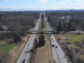The Glover Road crossing over Highway 1 in Langley is being upgraded as part of the highway widening project between 216th and 264th streets.