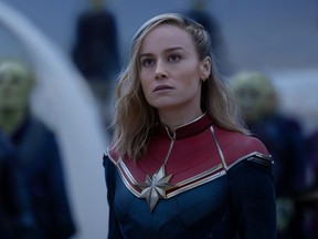 Brie Larson as Carol Danvers/Captain Marvel in The Marvels.