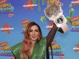 Becky Lynch arrives at the Nickelodeon Kids' Choice Awards on Saturday, March 4, 2023, at Microsoft Theater in Los Angeles.