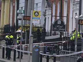 The scene in Dublin city centre after five people were injured, following a serious public order incident which occurred on Parnell Square East shortly after 1.30pm, Thursday Nov. 23, 2023.