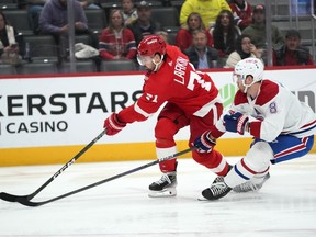 Dylan Larkin has plenty of experience with Swedes. The Detroit Red Wings captain has suited up alongside the likes of Henrik Zetterberg, Niklas Kronwall and Gustav Nyquist in the past, while rising star Lucas Raymond now plays on his line. Larkin (71) protects the puck from Montreal Canadiens defenceman Mike Matheson (8) in the second period of an NHL hockey game Thursday, Nov. 9, 2023, in Detroit.THE CANADIAN PRESS/AP-Paul Sancya