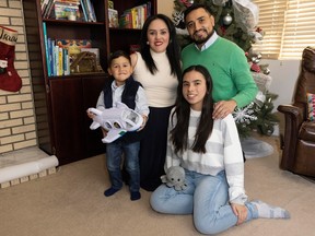 Sara Martinez with husband, Ivan Rios, and their children Allison Rios, 16 and Isaac Rios, 3, at their Burnaby home.