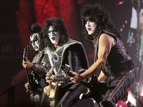 KISS performs on concert at Rogers Arena in Vancouver, November 8, 2023.
