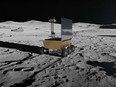 An artist's impression of the as-yet-unnamed lunar rover on the surface of the moon.